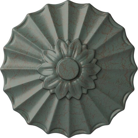 Ekena Millwork Shakuras Ceiling Medallion (Fits Canopies up to 1 3/8"), 9"OD x 1 3/8"P, Cloud Burst Crackle CM09SHCBC